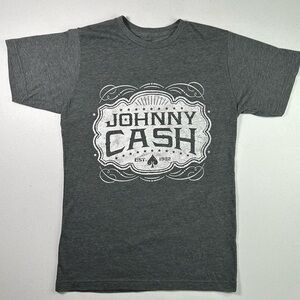 Official JOHNNY CASH Museum Graphic Short Sleeve‎ Gray T-Shirt Size Small